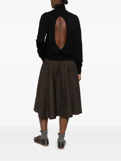 Department Five Cut-out Roll-neck Sweater In Schwarz