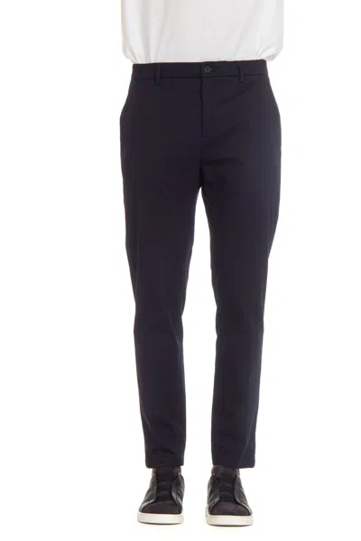 Department Five Deep Ocean Blue Prince Stretch Cotton Chino Trousers In Black