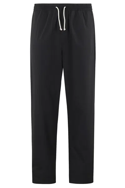 Department Five Delano Pant Coulisse Popeline Stretch In Nero