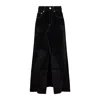 Department Five Department 5 Farm Long 5-pocket Skirt In Black Flock In Black