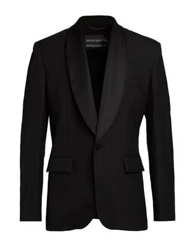 Department Five Department 5 Man Blazer Black Size 38 Polyester, Viscose, Polyamide In Multi