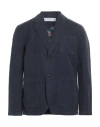 Department Five Department 5 Man Blazer Navy Size 38 Cotton, Linen In Blue