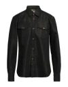 Department Five Department 5 Man Denim Shirt Black Size M Cotton, Rayon, Polyethylene In Black