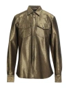 Department Five Department 5 Man Denim Shirt Gold Size M Cotton, Rayon, Polyethylene In Gold