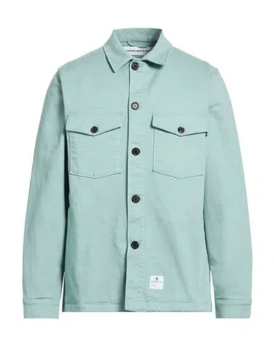 Department Five Department 5 Man Denim Shirt Sage Green Size M Cotton, Rubber