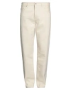 Department Five Department 5 Man Denim Pants Cream Size 38 Cotton In White