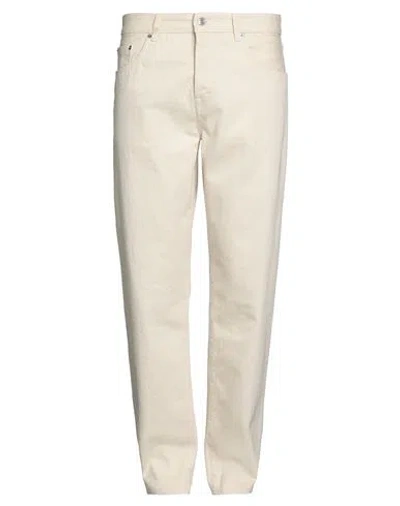 Department Five Department 5 Man Denim Pants Cream Size 38 Cotton In White