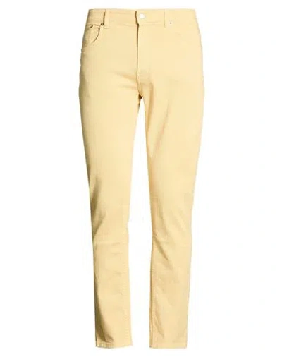 Department Five Department 5 Man Jeans Pastel Yellow Size 35 Cotton, Rubber
