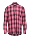 Department Five Department 5 Man Shirt Fuchsia Size 15 ¾ Acetate, Cotton In Pink