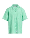 Department Five Department 5 Man Shirt Green Size 16 Linen In Green