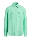 Department Five Department 5 Man Shirt Green Size 17 Linen In Green