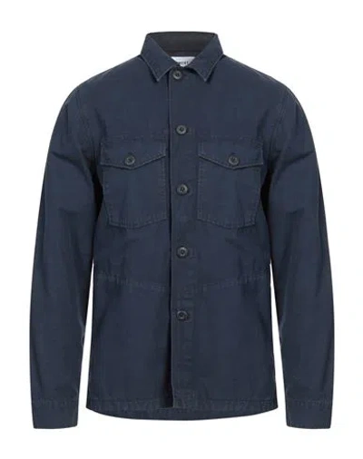Department Five Department 5 Man Shirt Navy Size Xl Cotton In Blue