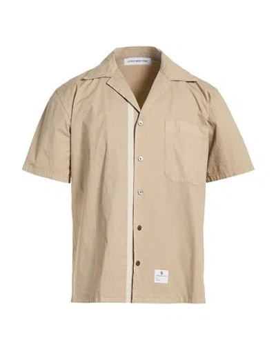 Department Five Department 5 Man Shirt Sand Size 15 ¾ Cotton, Elastane In Neutral