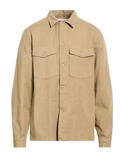 Department Five Department 5 Man Shirt Sand Size L Cotton In Neutral