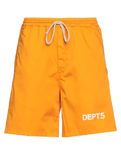 Department Five Department 5 Man Shorts & Bermuda Shorts Orange Size L Cotton, Elastane