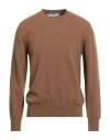 Department Five Department 5 Man Sweater Camel Size L Virgin Wool In Brown
