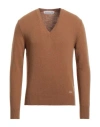 Department Five Department 5 Man Sweater Tan Size S Virgin Wool In Brown
