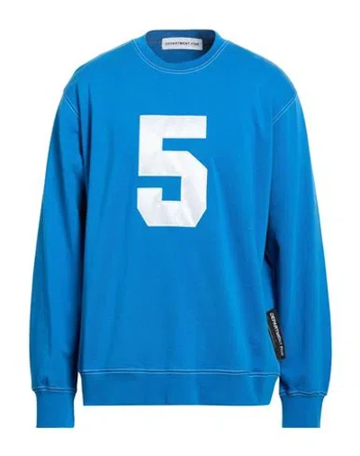 Department Five Department 5 Man Sweatshirt Azure Size Xxl Cotton In Blue