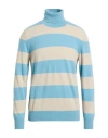 Department Five Department 5 Man Turtleneck Sky Blue Size Xxl Virgin Wool In Blue
