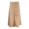 Department Five Department 5 Wham Beige Godet Midi Skirt In Brown