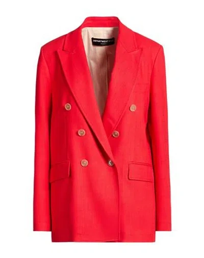 Department Five Department 5 Woman Blazer Red Size 6 Viscose, Polyester, Rubber
