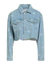 Department Five Department 5 Woman Denim Outerwear Blue Size L Cotton In Blue
