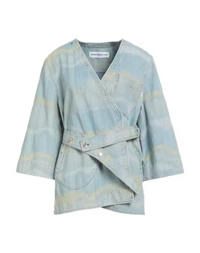 Department Five Department 5 Woman Denim Outerwear Blue Size M Cotton, Polyester