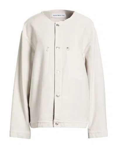 Department Five Department 5 Woman Denim Outerwear Grey Size 6 Cotton In Gray