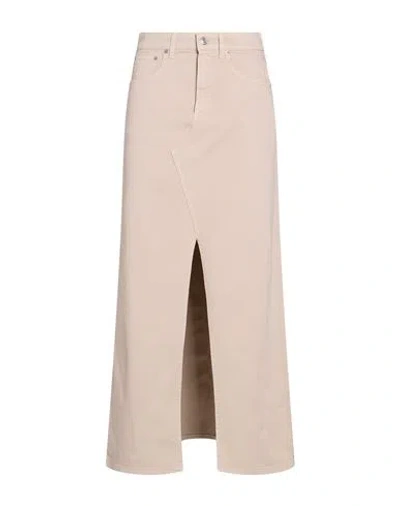 Department Five Department 5 Woman Denim Skirt Beige Size 27 Cotton, Elastane In Sand