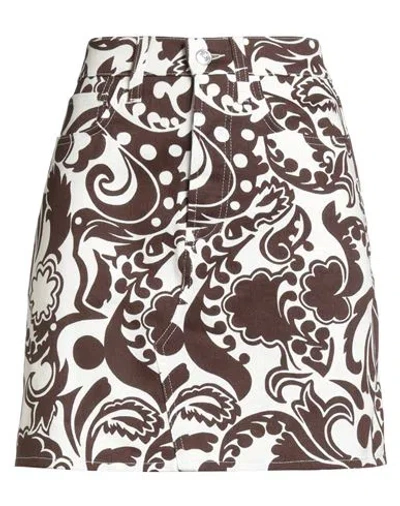 Department Five Department 5 Woman Denim Skirt Chocolate Brown Size 27 Cotton, Elastane