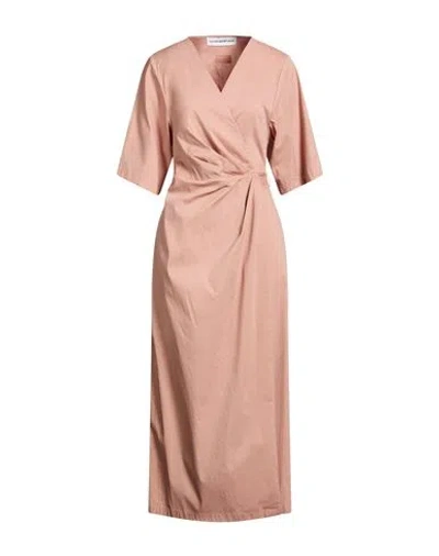 Department Five Department 5 Woman Maxi Dress Sand Size 6 Cotton, Polyamide, Elastane In Pink