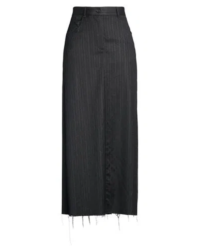 Department Five Department 5 Woman Maxi Skirt Charcoal Size 6 Virgin Wool, Polyester, Viscose, Elastane In Gray