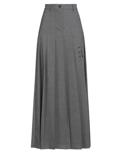Department Five Department 5 Woman Maxi Skirt Grey Size 8 Polyester, Virgin Wool, Elastane In Gray