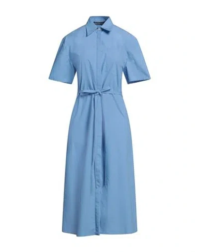 Department Five Department 5 Woman Midi Dress Azure Size 4 Cotton In Blue