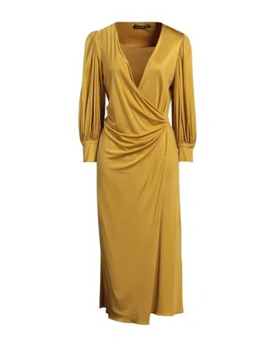 Department Five Department 5 Woman Midi Dress Mustard Size 6 Viscose In Yellow