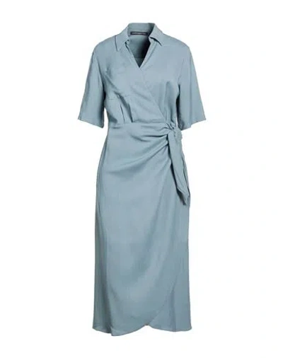 Department Five Department 5 Woman Midi Dress Slate Blue Size 6 Viscose, Elastane