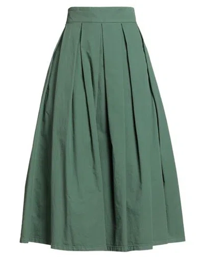 Department Five Department 5 Woman Midi Skirt Green Size 28 Cotton, Elastane