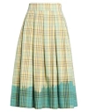 Department Five Department 5 Woman Midi Skirt Light Green Size 27 Cotton, Polyester In Green
