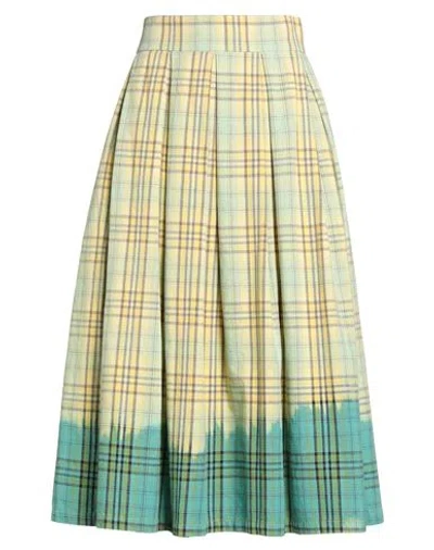 Department Five Department 5 Woman Midi Skirt Light Green Size 27 Cotton, Polyester
