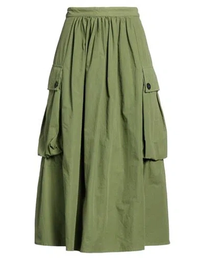 Department Five Department 5 Woman Midi Skirt Military Green Size 8 Cotton In Brown