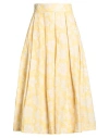 Department Five Department 5 Woman Midi Skirt Yellow Size 27 Cotton In Yellow