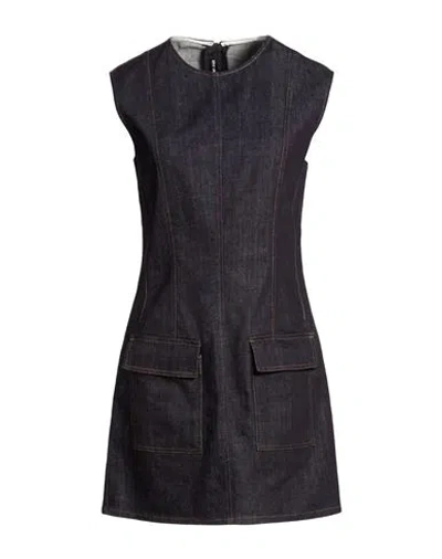 Department Five Department 5 Woman Mini Dress Blue Size 6 Cotton, Rubber In Black