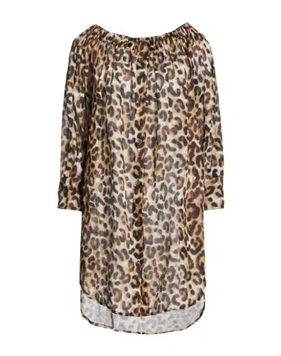 Department Five Department 5 Woman Mini Dress Brown Size 10 Ramie In Multi