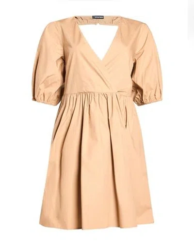 Department Five Department 5 Woman Mini Dress Camel Size 8 Cotton In Beige