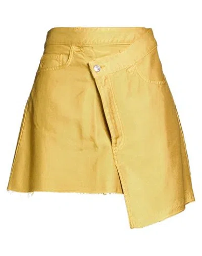 Department Five Department 5 Woman Mini Skirt Mustard Size 6 Cotton, Viscose In Yellow
