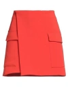 Department Five Department 5 Woman Mini Skirt Tomato Red Size 6 Polyester, Elastane In Tomato Red