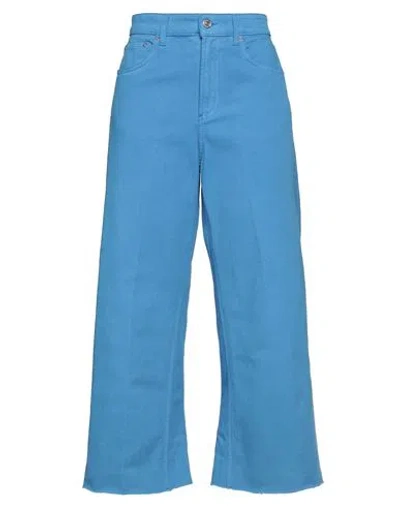 Department Five Department 5 Woman Pants Azure Size 28 Cotton, Elastane In Blue