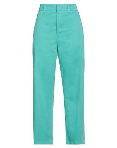 DEPARTMENT FIVE DEPARTMENT 5 WOMAN PANTS EMERALD GREEN SIZE 28 COTTON, ELASTANE