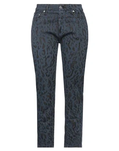 Department Five Department 5 Woman Pants Navy Size 28 Cotton, Elastane In Navy Blue