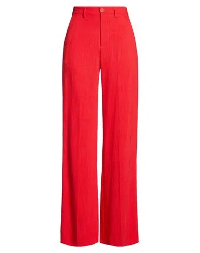Department Five Department 5 Woman Pants Red Size 6 Viscose, Polyester, Rubber In Multi
